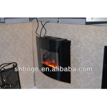 new curved wall mounted small fireplace with remote control